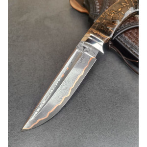 МЕРИДІАН авторський ніж ручної роботи майстра MV Knify, сталь K390 в обкладках багатошарового нерждамаску, 63 HRC. Photo 2